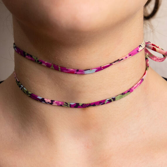 Nastro Tessuto Fiore Rosa E Fucsia - Lebole Maison