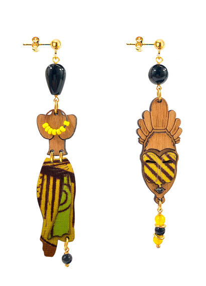 Small Yellow Pagne Earrings - Lebole Maison