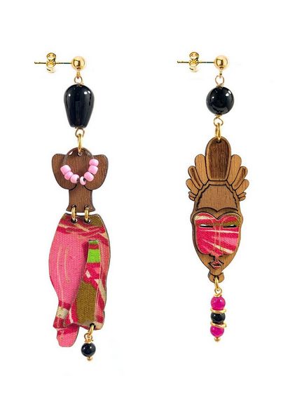 Small Fuchsia Pagne Earrings - Lebole Maison