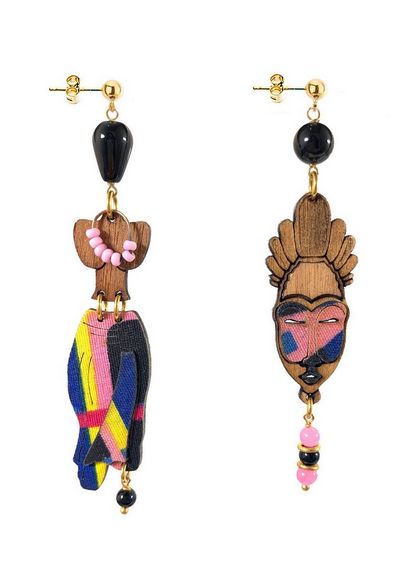 Small Fluo Pink Silk Pagne Earrings - Lebole Maison