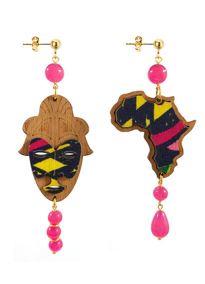 Small Fuchsia Africa Earrings - Lebole Maison
