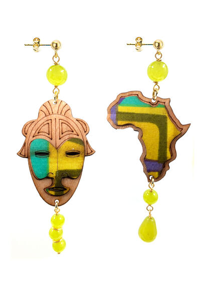 Orecchini Africa Piccolo Verde Acido - Lebole Maison