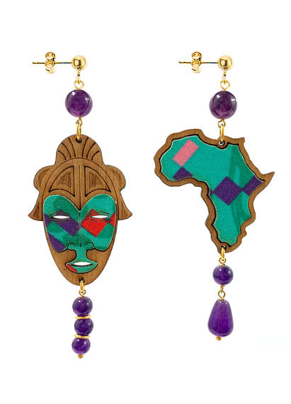 Orecchini Africa Piccolo Viola - Lebole Maison