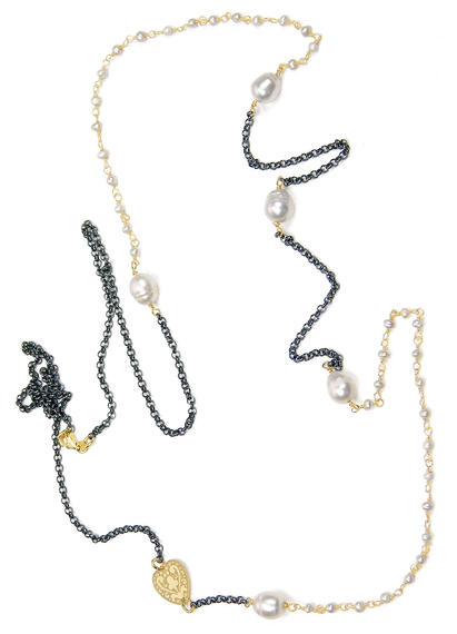 Collana Rosario Cuore Perla - Lebole Maison