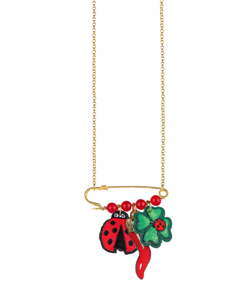 Girocollo Con Spilla E Pendenti Good Luck - Lebole Maison