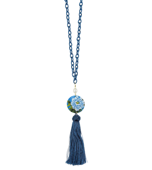 Collana Fiore Celeste Perla - Lebole Maison
