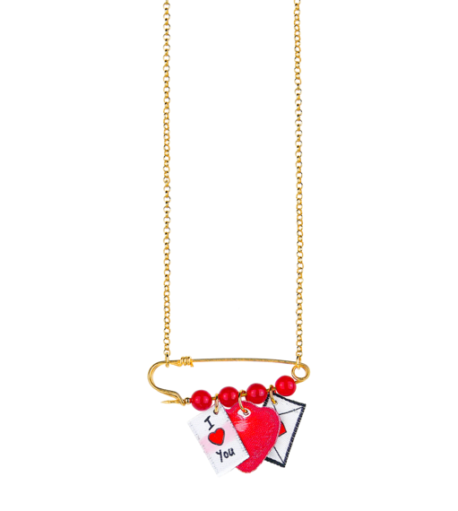 Girocollo Con Spilla E Pendenti Love - Lebole Maison