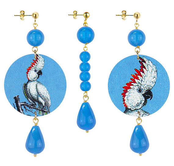 Orecchini Pappagallo Classico Pietre Azzurro - Lebole Maison