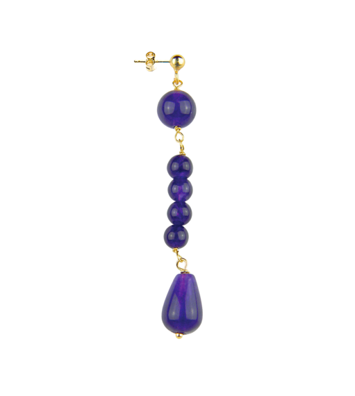 Purple Stones Earring - Lebole Maison