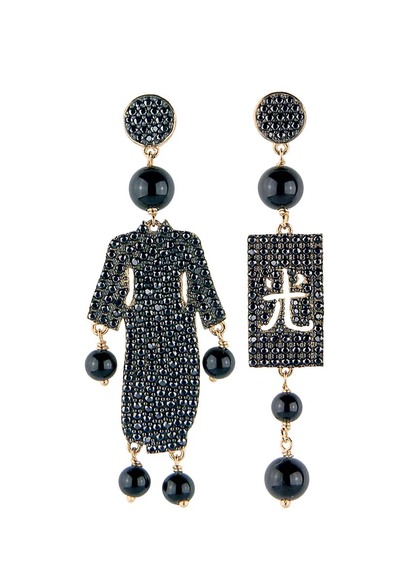 Orecchini Kimono Must Pietra Nero - Lebole Maison