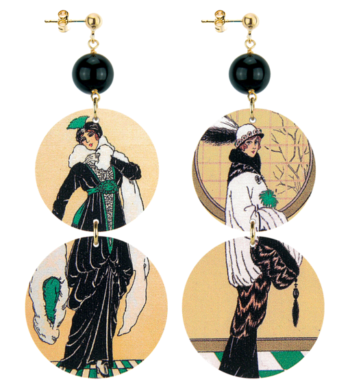 Orecchini Belle Epoque Nera - Lebole Maison