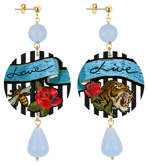 Orecchini Love And Live Classico Celeste - Lebole Maison