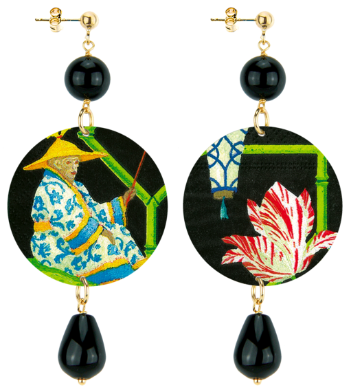 Orecchini Scimmia Orientale Classico Nero - Lebole Maison