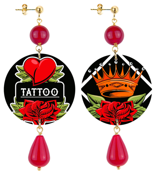 Orecchini Tattoo Classico Rubino - Lebole Maison