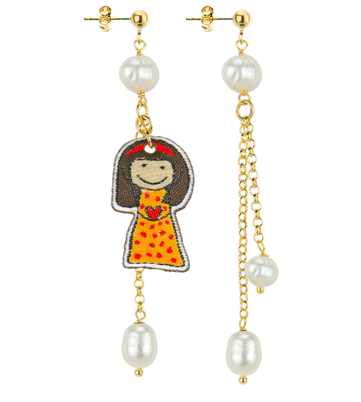 Orecchini Ciuffo Bimba Pietra Perla - Lebole Maison