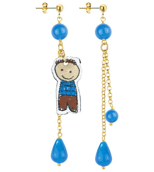 Orecchini Ciuffo Bimbo Pietra Azzurro - Lebole Maison