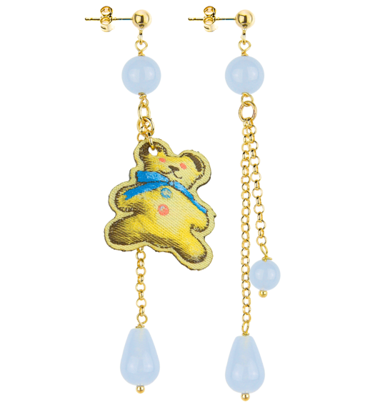 Orecchini Ciuffo Orso Pietra Celeste - Lebole Maison