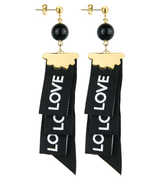 Orecchini Love Bianco Pietra Nera - Lebole Maison