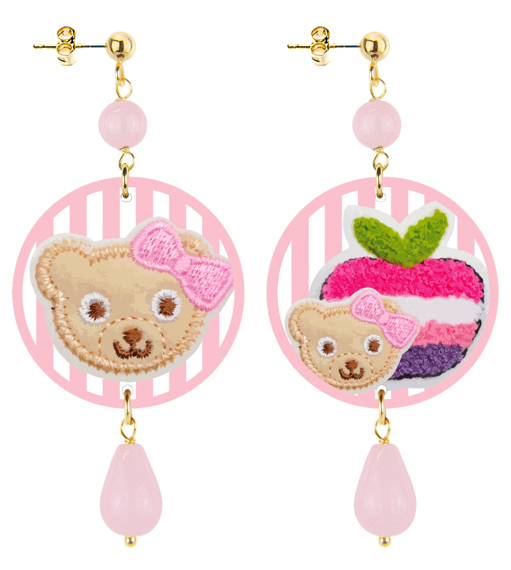 Orecchini Orsetto Piccolo Rosa - Lebole Maison
