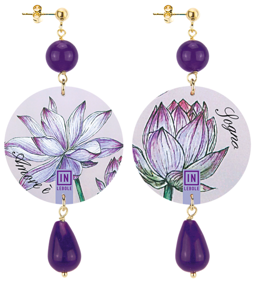 Orecchini L'amore &egrave; Sogno Classico Viola - Lebole Maison
