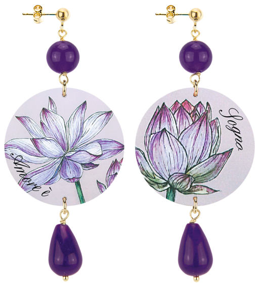 Orecchini L'amore &egrave; Sogno Classico Viola - Lebole Maison