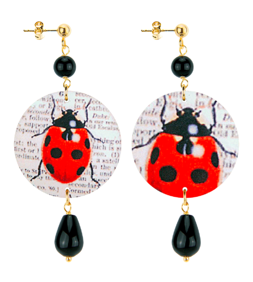 Orecchini Coccinella Piccolo Nero - Lebole Maison