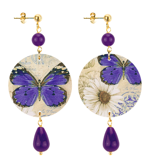 Orecchini Farfalla Piccolo Viola - Lebole Maison