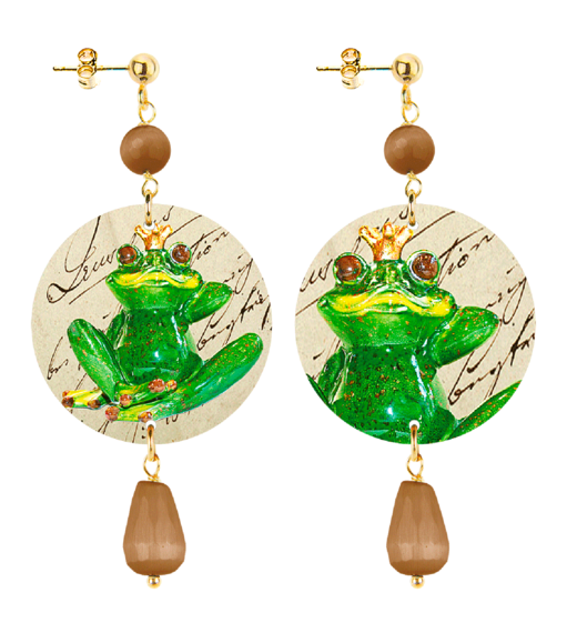 Orecchini Rana Piccolo Marrone - Lebole Maison