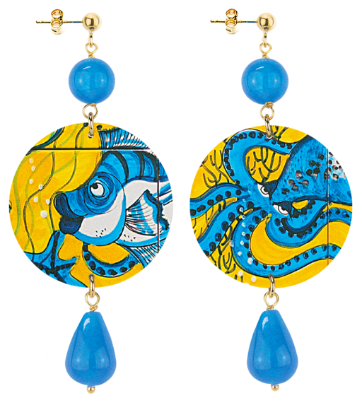 Orecchini Sardegna Polpo Classico Azzurro - Lebole Maison