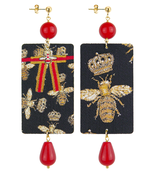 Earrings Bow Bee Ruby Classic - Lebole Maison