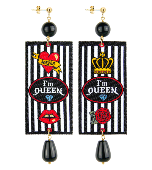Earrings Queen Black Classic - Lebole Maison