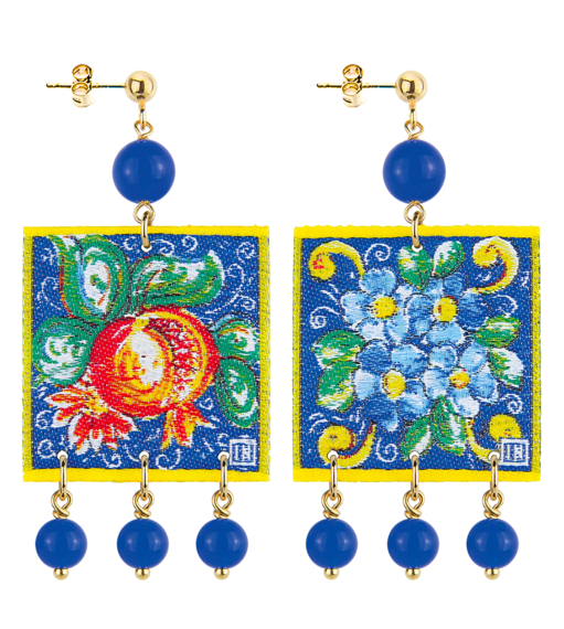 Orecchini Napoli Melagrana Blu - Lebole Maison