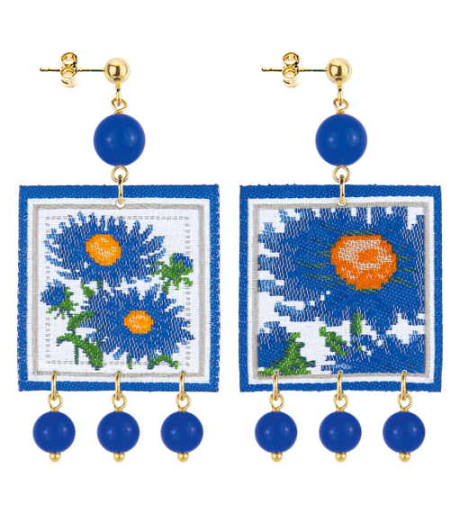 Orecchini Fiore Blu - Lebole Maison