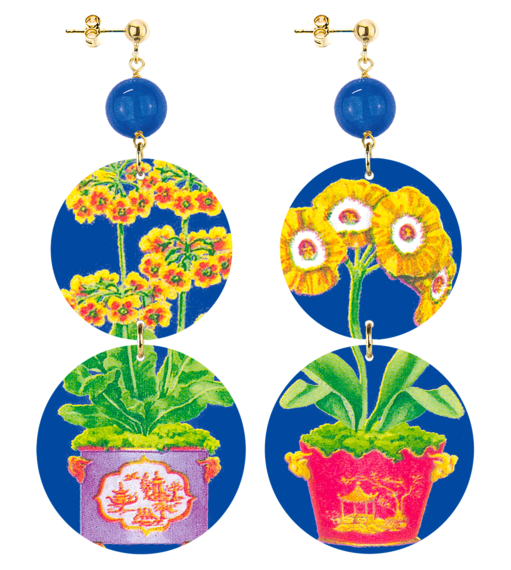 Orecchini Vasi Fiori Blu - Lebole Maison
