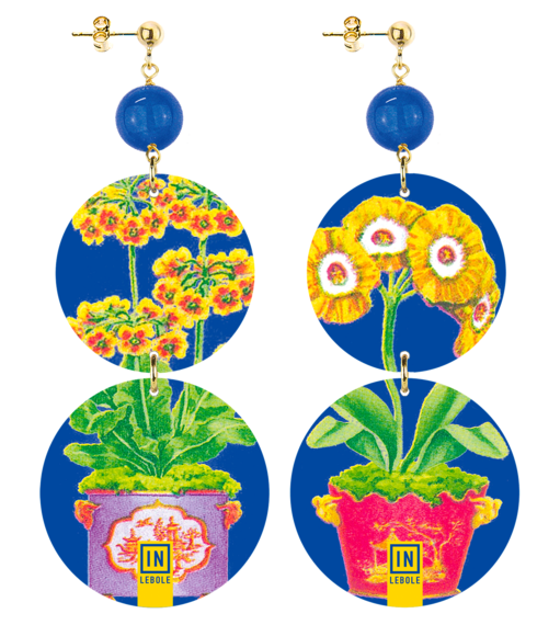 Orecchini Vasi Fiori Blu - Lebole Maison