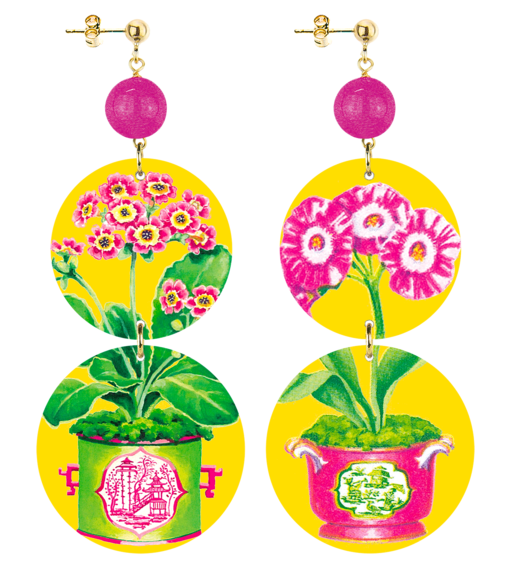 Orecchini Vasi Fiori Fucsia - Lebole Maison