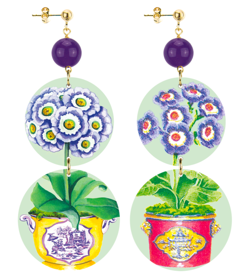 Orecchini Vasi Fiori Viola - Lebole Maison