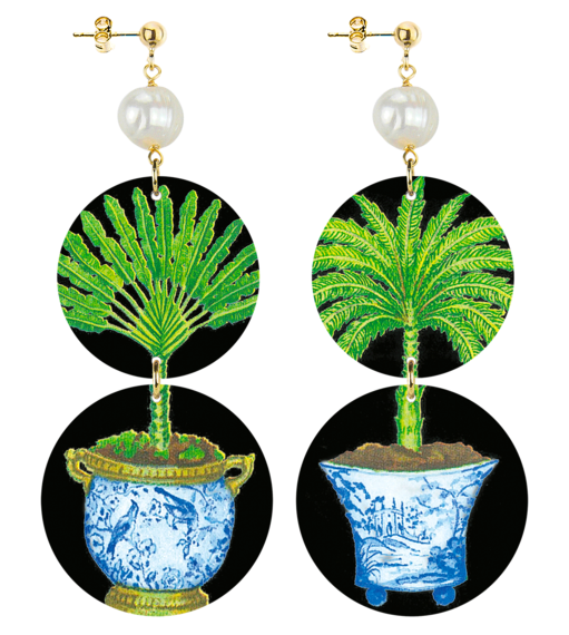 Orecchini Vasi Palme Perla - Lebole Maison