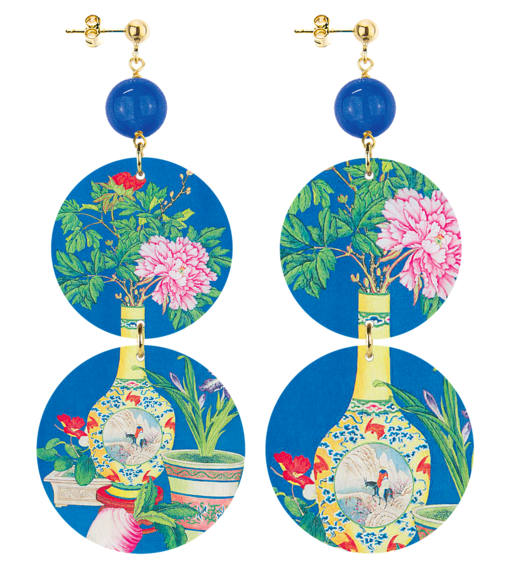 Orecchini Vaso Fiore Blu - Lebole Maison