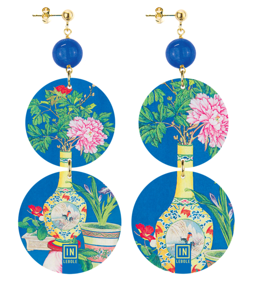 Orecchini Vaso Fiore Blu - Lebole Maison