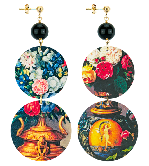 Orecchini Vaso Fiore Nero - Lebole Maison