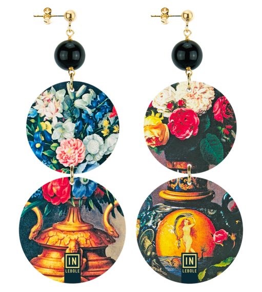 Orecchini Vaso Fiore Nero - Lebole Maison