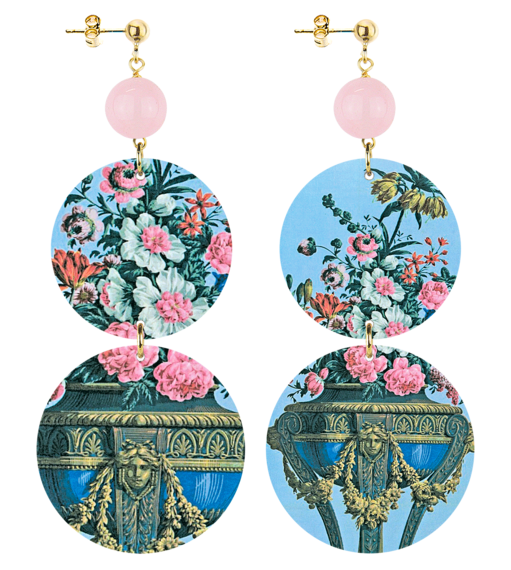 Orecchini Vaso Fiore Rosa - Lebole Maison