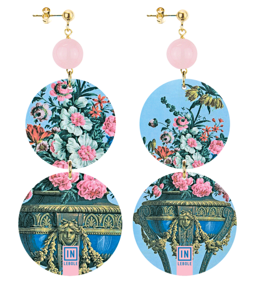 Orecchini Vaso Fiore Rosa - Lebole Maison