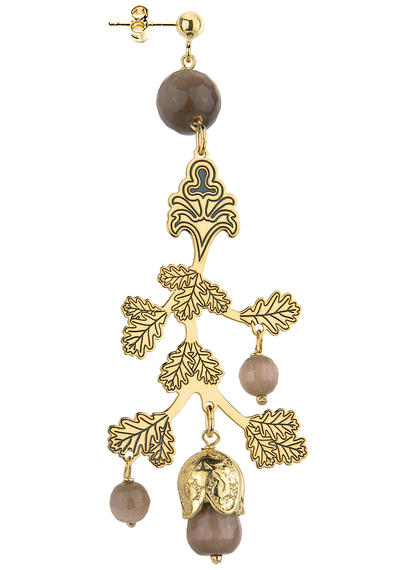 Orecchino Foglia E Campana Marrone - Lebole Maison