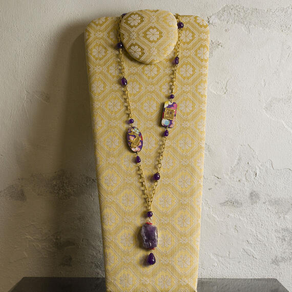 Solo Io Purple Koi Carp Necklace - Lebole Maison