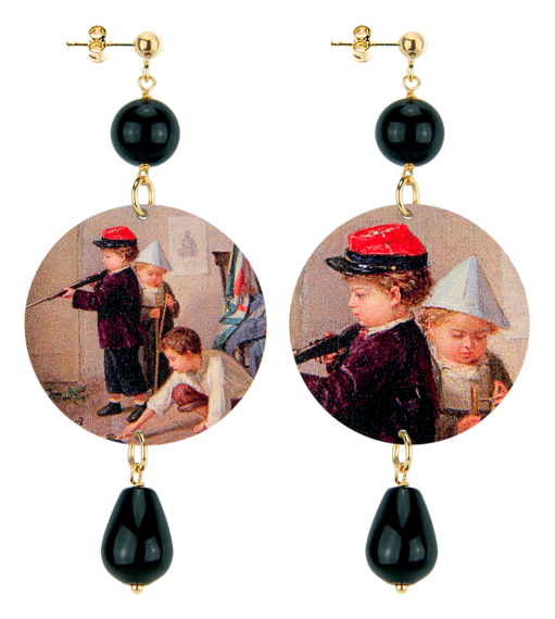 Orecchini Bambini Di G.toma Classico Nero - Lebole Maison