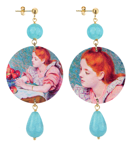 Orecchini Fanciulla Di F.zandomeneghi Classico Celeste - Lebole Maison