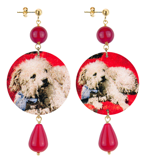 Orecchini Ritratto Di Cane Di D.ranzoni Classico Rubino - Lebole Maison