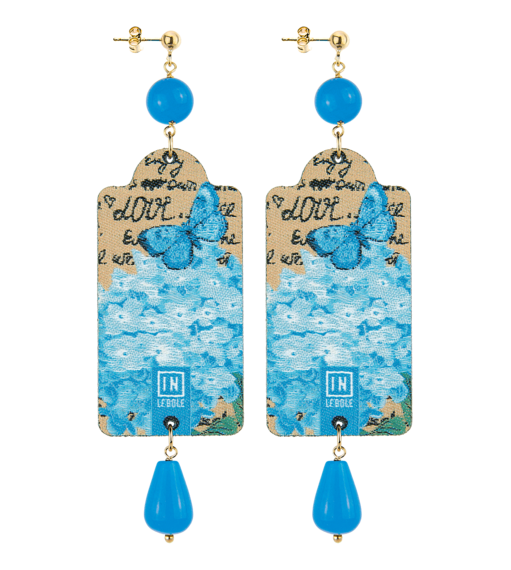 Earrings Flower Big Light Blue - Lebole Maison